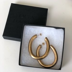 Laura Lombardi brass “Curve” large hoop earrings